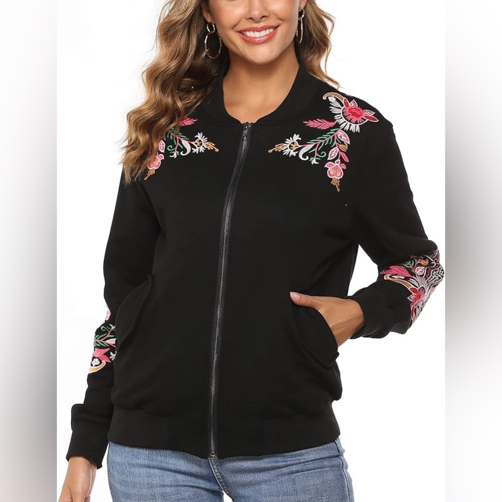 NWOT Shape | Floral Bomber Jacket